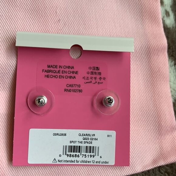 🆕KATE SPADE Spot the Spade Silver Stud Earrings A1 - Picture 6 of 6